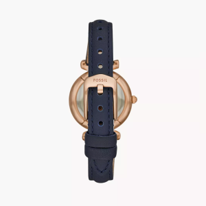 Fossil Women’s Quartz Navy Blue Leather Strap Mother Of Pearl Dial 28mm Watch ES4502 (Without Tag) - Image 3