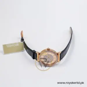 Michael Kors Women’s Quartz Black Leather Strap Rose Gold Dial 39mm Watch MK2376 - Image 4