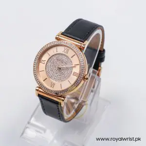 Alternative view of Michael Kors Women’s Quartz Black Leather Strap Rose Gold Dial 39mm Watch MK2376-1
