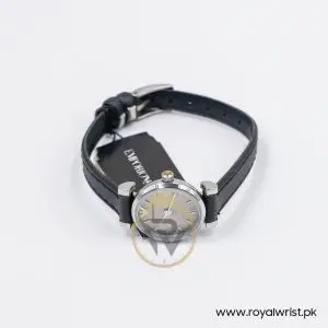 Emporio Armani Women’s Quartz Black Leather Strap Silver Grey 22mm Watch AR1685-1 - Image 3