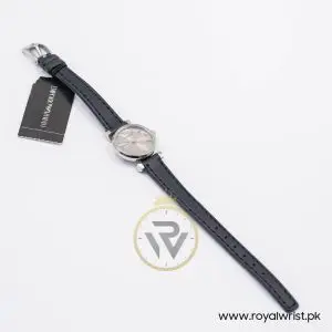 Emporio Armani Women’s Quartz Black Leather Strap Silver Grey 22mm Watch AR1685-1