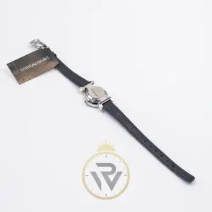 Emporio Armani Women’s Quartz Black Leather Strap Silver Grey 22mm Watch AR1685-1