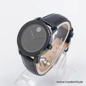 Movado Women's Quartz Swiss Made Black Leather Strap Black Dial 42mm Watch 3600483 - Image 6