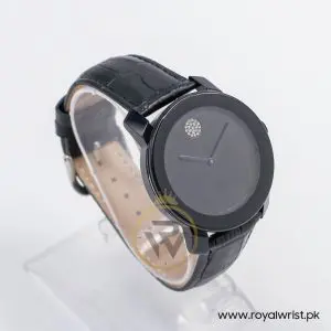Movado Women's Quartz Swiss Made Black Leather Strap Black Dial 42mm Watch 3600483 - Image 7