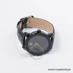 Movado Women's Quartz Swiss Made Black Leather Strap Black Dial 42mm Watch 3600483 - Image 3