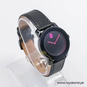 Movado Women's Quartz Swiss Made Black Leather Strap Black Dial 36mm Watch 3600482 - Image 7