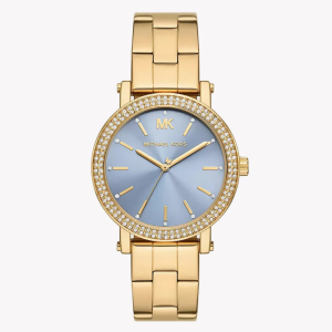 Michael Kors Men’s Quartz Gold Stainless Steel Blue Dial 39mm Watch MKO1048