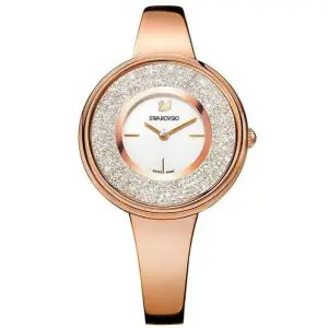 SWAROVSKI Women’s Swiss Made Quartz Rose Gold Metal Chain White Dial 34mm Watch 5269250