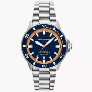Emporio Armani Men’s Automatic Silver Stainless Steel Blue Dial 42mm Watch AR60090