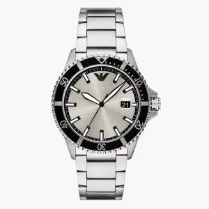 Emporio Armani Men’s Quartz Silver Stainless Steel Grey Dial 42mm Watch AR11683