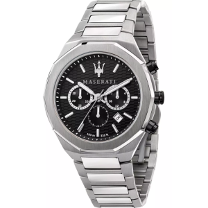 Maserati Men’s Chronograph Quartz Silver Stainless Steel Black Dial 45mm Watch R8873642004