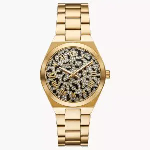 Michael Kors Women’s Quartz Gold Stainless Steel Black & Gold Dial 37mm Watch MK7500 (Without Tag)