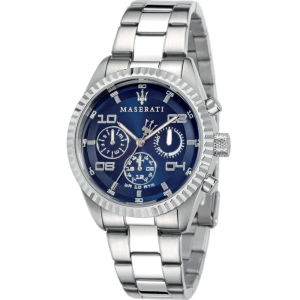 Maserati Men’s Chronograph Quartz Silver Stainless Steel Blue Dial 40mm Watch R8873644001