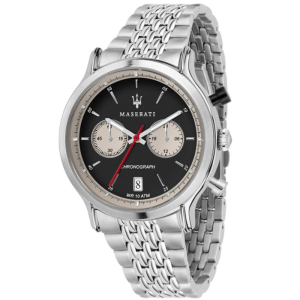 Maserati Men’s Chronograph Quartz Silver Stainless Steel Black Dial 39mm Watch R8873638001