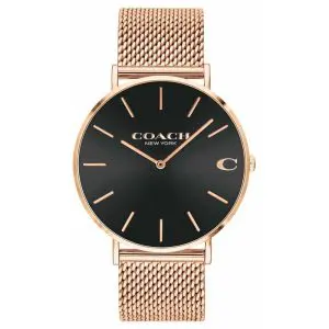 Coach Men’s Quartz Rose Gold Stainless Steel Black Dial 41mm Watch 14602552