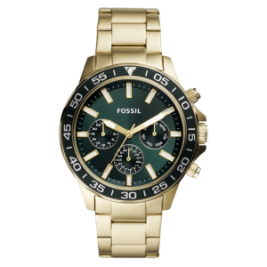 Fossil Men’s Chronograph Quartz Gold Stainless Steel Green Dial 45mm Watch BQ2493 (Without Tag)