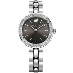 SWAROVSKI Women’s Swiss Made Quartz Silver Stainless Steel Grey Dial 34mm Watch 5213681