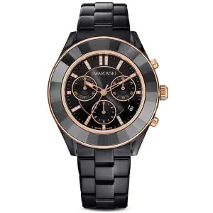 SWAROVSKI Unisex Swiss Made Quartz Black Stainless Steel Black Dial 39mm Watch 5610472
