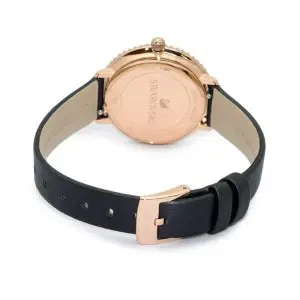 Alternative view of SWAROVSKI Women’s Swiss Made Quartz Black Leather Strap Black Dial 34mm Watch 5484058