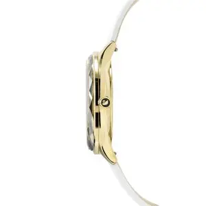 Alternative view of SWAROVSKI Women’s Swiss Made Quartz White Leather Strap Silver Dial 36mm Watch 5295337