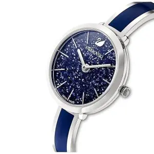 Alternative view of SWAROVSKI Women’s Swiss Made Quartz Two-tone Metal Chain Blue Dial 32mm Watch 5580533
