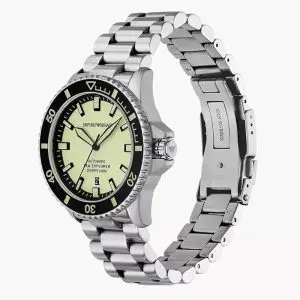 Alternative view of Emporio Armani Men’s Automatic Silver Stainless Steel Yellow Dial 42mm Watch AR60083