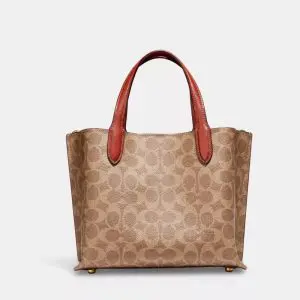 Alternative view of COACH LADIES Willow Tote Bag 24 in Signature Canvas (Size: W:4.25cm H:7.75cm D:9.5cm) C8562