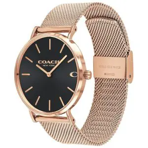 Alternative view of Coach Men’s Quartz Rose Gold Stainless Steel Black Dial 41mm Watch 14602552
