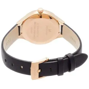 Alternative view of SWAROVSKI Women’s Swiss Made Quartz Black Leather Strap Black Mother Of Pearl Dial 31mm Watch 5301877