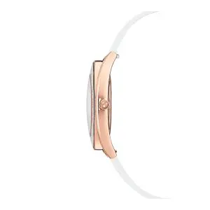 Alternative view of SWAROVSKI Women’s Swiss Made Quartz White Leather Strap White Dial 35mm Watch 5519453