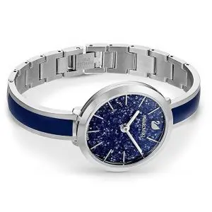 SWAROVSKI Women’s Swiss Made Quartz Two-tone Metal Chain Blue Dial 32mm Watch 5580533