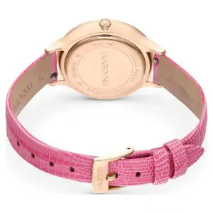 SWAROVSKI Women’s Swiss Made Quartz Pink Leather Strap Pink Dial 33mm Watch 5650030 - Image 3