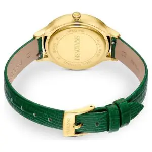 SWAROVSKI Women’s Swiss Made Quartz Green Leather Strap Green Dial 33mm Watch 5650005 - Image 3