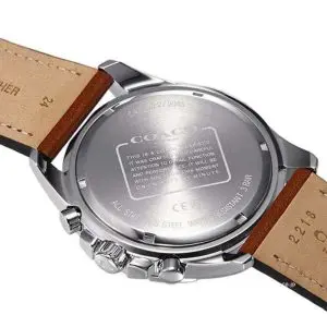 Coach Men’s Quartz Brown Leather Strap Navy Blue Dial 44mm Watch 14602560 - Image 3