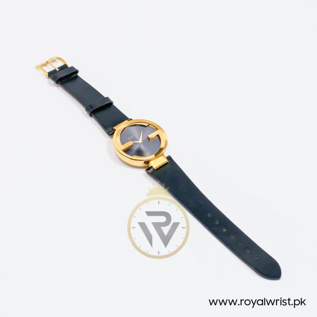 Gucci Unisex Swiss Made Quartz Black Leather Strap Black Dial 37mm Watch YA133326/1 - Image 5