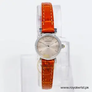 Emporio Armani Women’s Quartz Brown Leather Strap Grey 22mm Watch AR1685-3