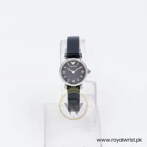 Alternative view of Emporio Armani Women’s Quartz Black Leather Strap Black Mother Of Pearl Dial 22mm Watch AR1684