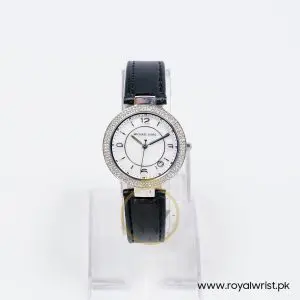 Alternative view of Michael Kors Women’s Quartz Black Leather Strap Mother Of Pearl Dial 33mm Watch MK2541