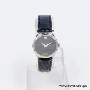 Alternative view of Movado Museum Women's Quartz Swiss Made Black Leather Strap Black Dial 27mm Watch 0607015