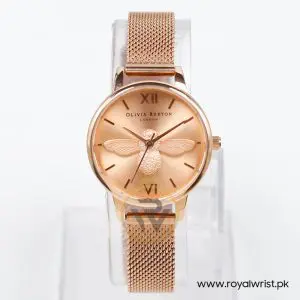 Olivia Burton Women's Quartz Rose Gold Stainless Steel Rose Gold Dial 30mm Watch HM1121