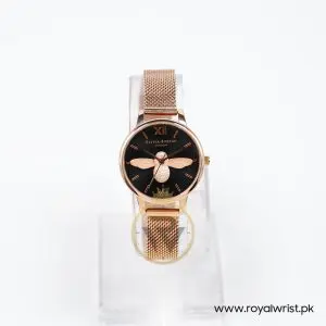 Alternative view of Olivia Burton Women's Quartz Rose Gold Stainless Steel Black Dial 30mm Watch HM1121-3 (Like New)