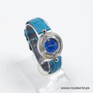 Versace Women’s Quartz Swiss Made Sky Blue Leather Strap Blue Dial 34mm Watch VE7900220