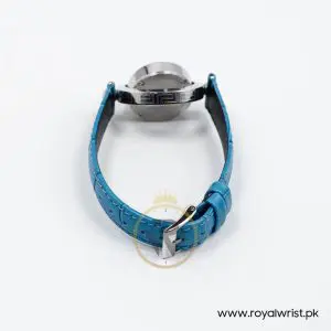 Versace Women’s Quartz Swiss Made Sky Blue Leather Strap Blue Dial 34mm Watch VE7900220 (Like New) - Image 8