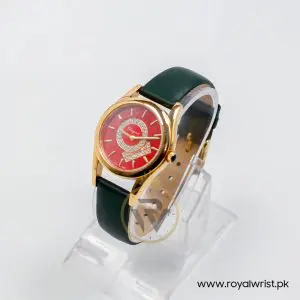 Ferragamo Women's Swiss Made Quartz Dark Green Leather Strap Red Dial 33mm Watch FG4070014 - Image 6