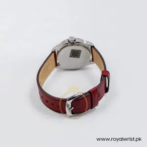 Tissot Women’s Quartz Swiss Made Red Leather Strap Maroon Dial 33mm Watch T035.210.16.371.00 (Like New)