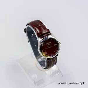 Tissot Women’s Quartz Swiss Made Dark Brown Leather Strap Maroon Dial 33mm Watch T035.210.16.371.00-1 (Like New) - Image 5