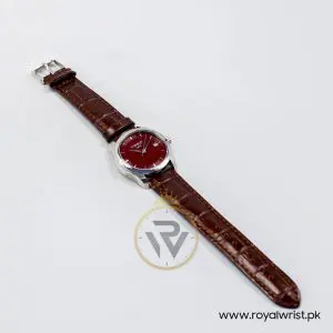Tissot Women’s Quartz Swiss Made Dark Brown Leather Strap Maroon Dial 33mm Watch T035.210.16.371.00-1 (Like New) - Image 4