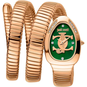 Just Cavalli Women’s Quartz Rose Gold Snake Stainless Steel Green Dial 22mm Watch JC1L228M0055