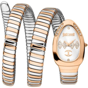 Just Cavalli Women’s Quartz Rose Two-Tone Snake Stainless Steel Silver Dial 22mm Watch JC1L230M0075