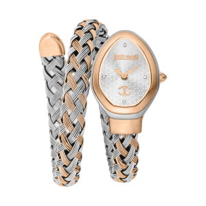 Just Cavalli Women’s Quartz Two-Tone Snake Stainless Silver Dial 22mm Watch JC1L264M0075